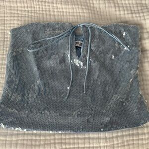 Princess Polly Blue Sequin Tube Top